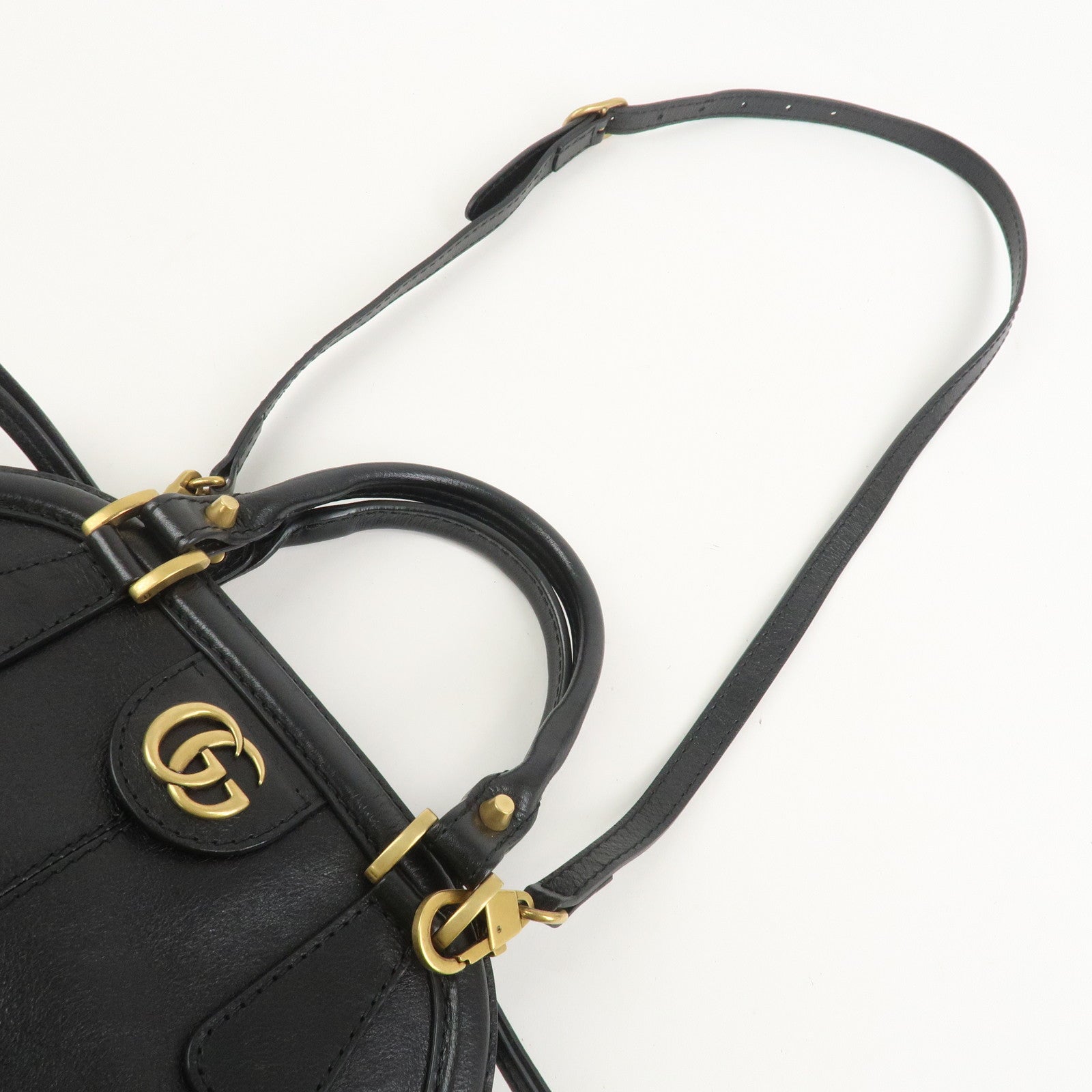GUCCI GG Marmont Leather 2Way Shoulder Bag Hand Bag Black 516459