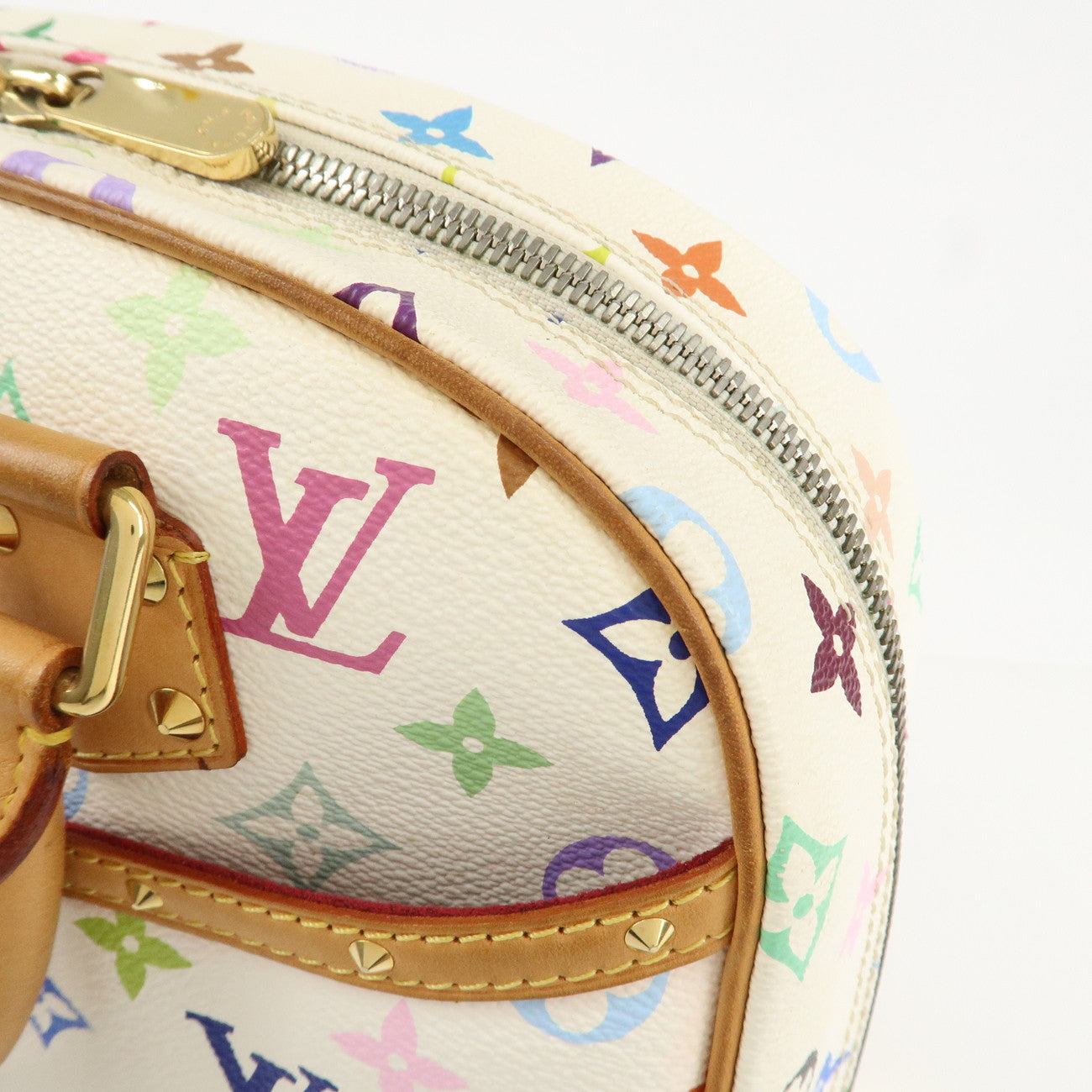 Louis Vuitton Monogram Multicolor Trouville Hand Bag Blanc M92662 Used