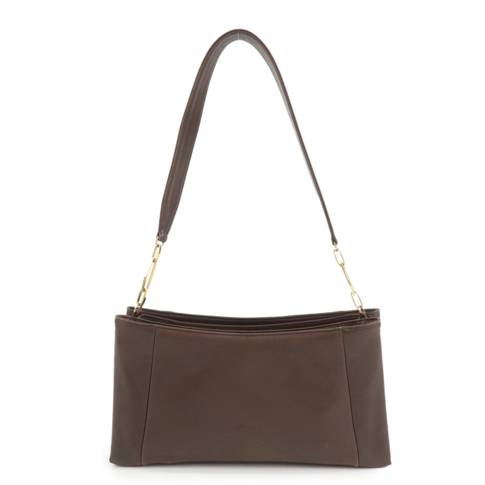 LOEWE Anagram Lamb Skin Shoulder Bag Hand Bag Brown