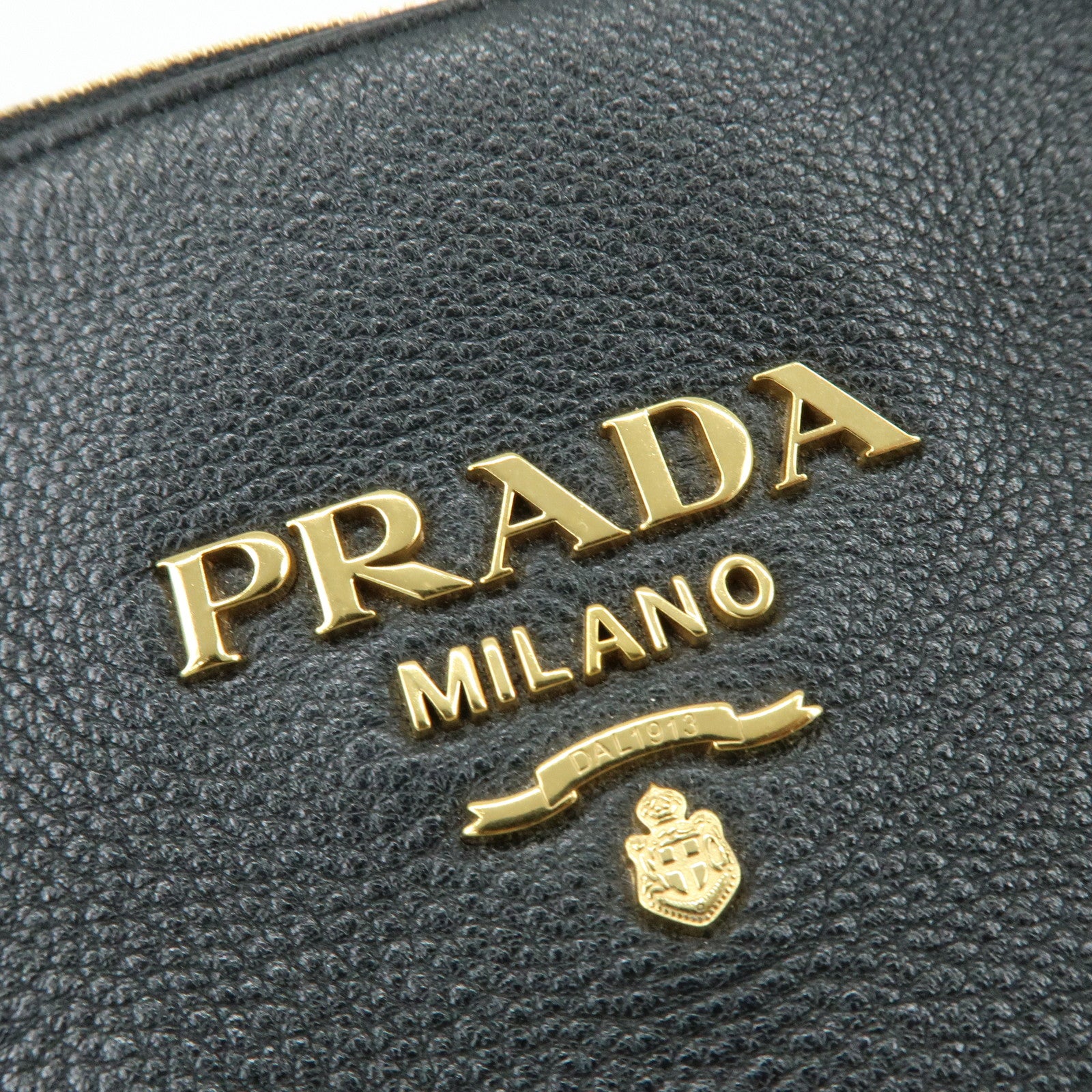 PRADA Leather 2Way Bag Hand Bag Shoulder Bag Black
