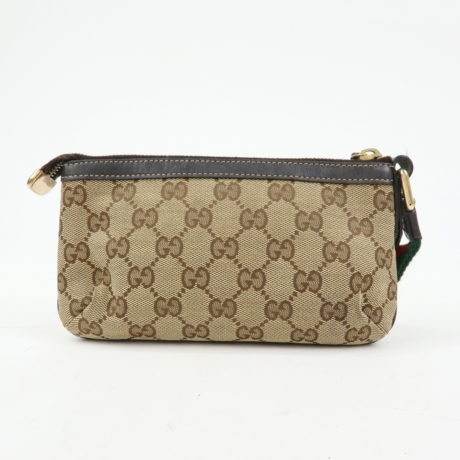 GUCCI Sherry Interlocking G Canvas Leather Mini Clutch Bag 191184