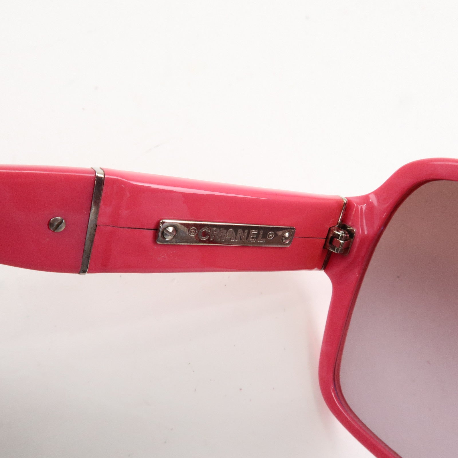 CHANEL Plastic Side COCO Mark Sunglasses Pink 1349/3P Used