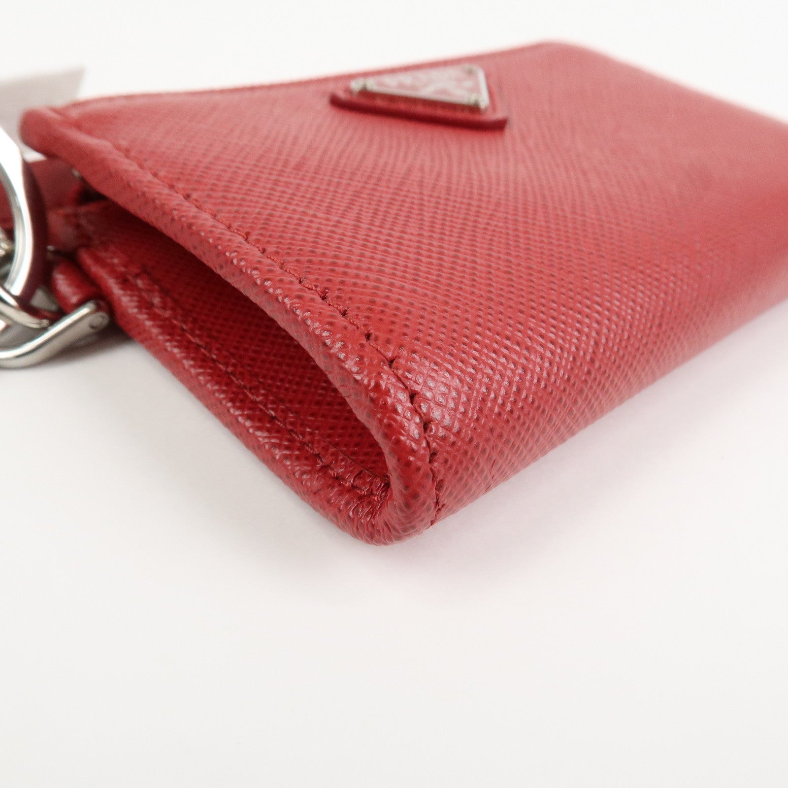 PRADA Saffiano Leather Triangle Logo Coin Case Coin Purse 2TT085
