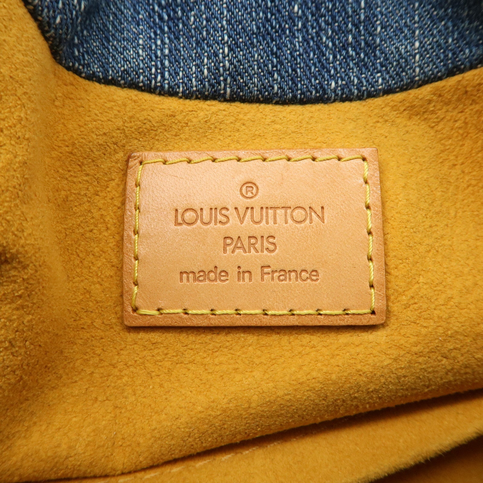 Louis Vuitton Monogram Denim Pleaty Hand Bag Blue M95020 Used