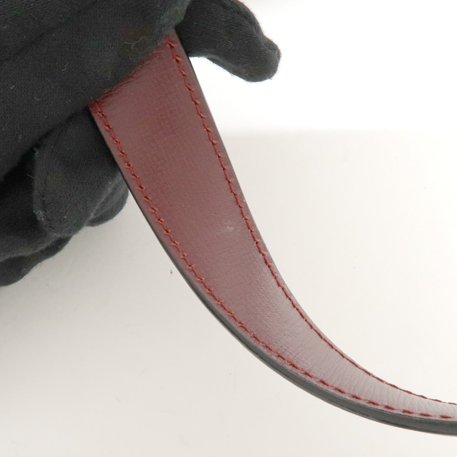 Cartier Must de Cartier Leather Boston Bag Hand Bag Bordeaux