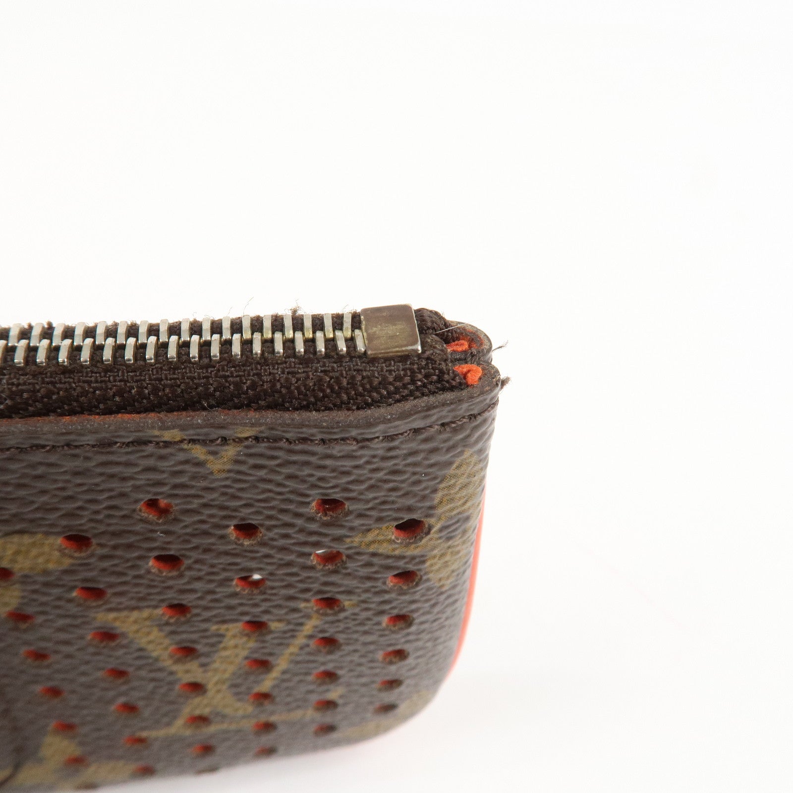 Louis Vuitton Monogram Canvas Perfo Pochette Cles Orange M95222 Used