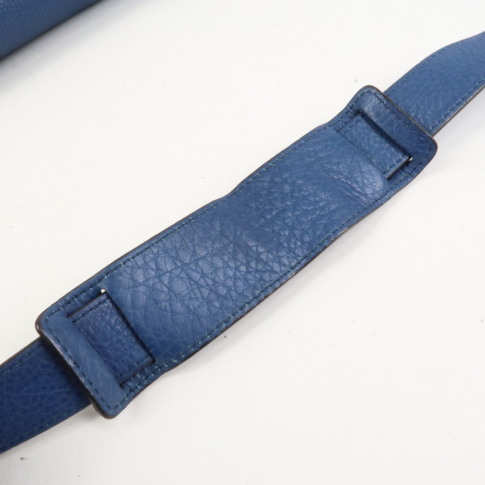 GUCCI Interlocking G Leather Shoulder Bag Crossbody Bag Blue 322056