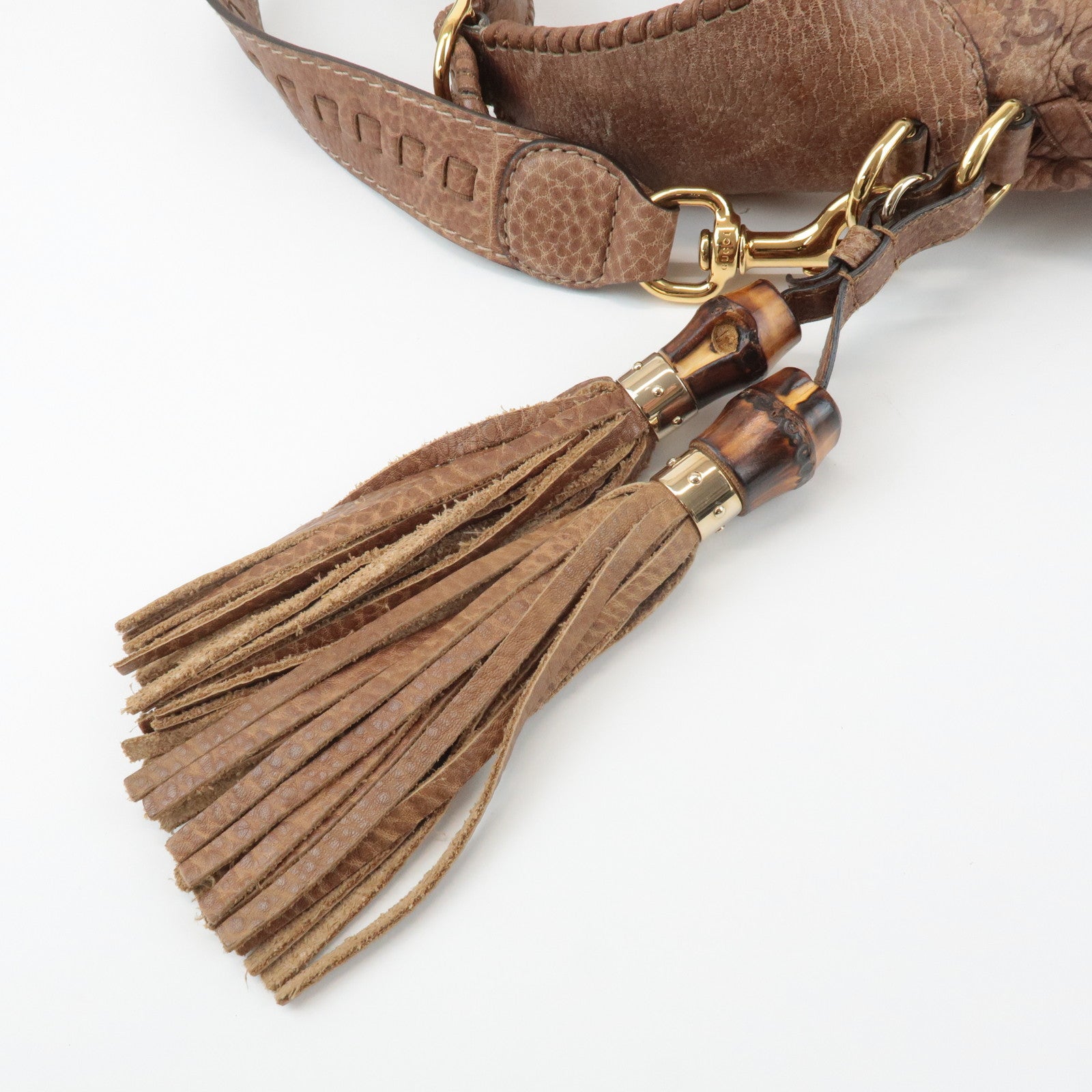 GUCCI New Jackie Bamboo Guccissima Leather Shoulder Bag Brown 218491 Used