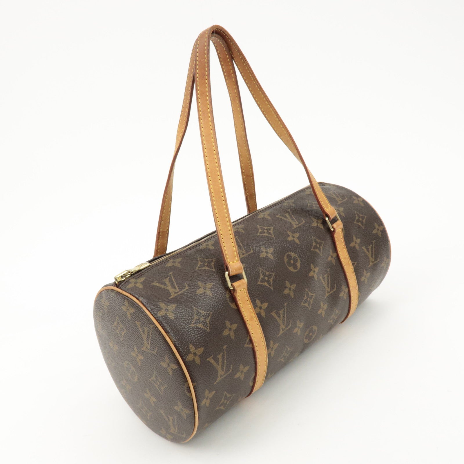 Louis Vuitton Monogram Papillon 30 Hand Bag New Style Brown M51385 Used