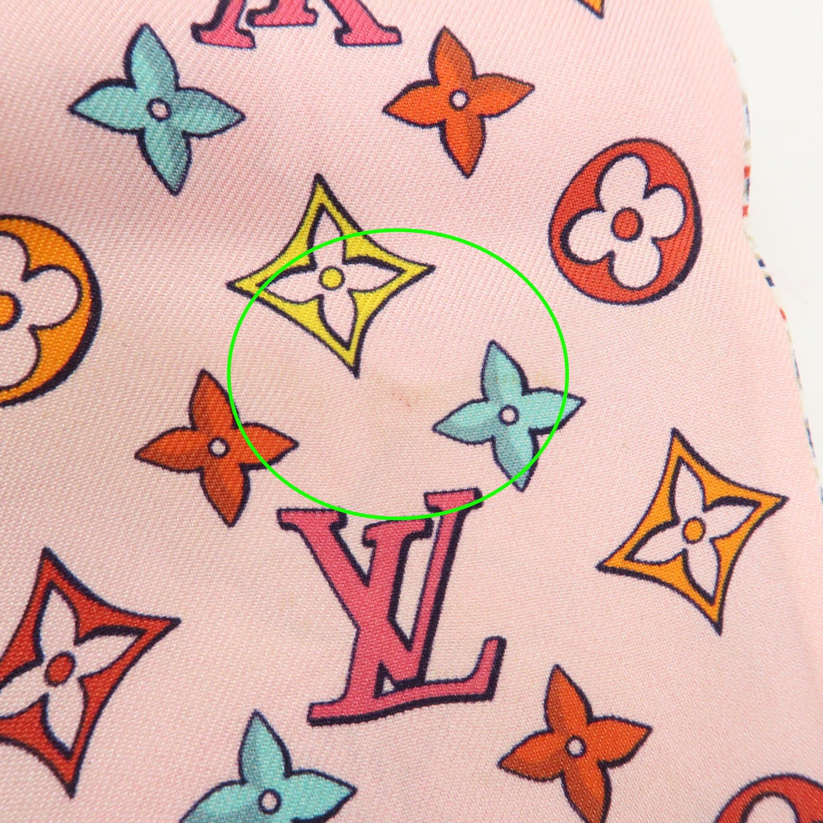 Louis Vuitton Bandeau Damier Pop-up Silk 100% Scarf Pink M77697