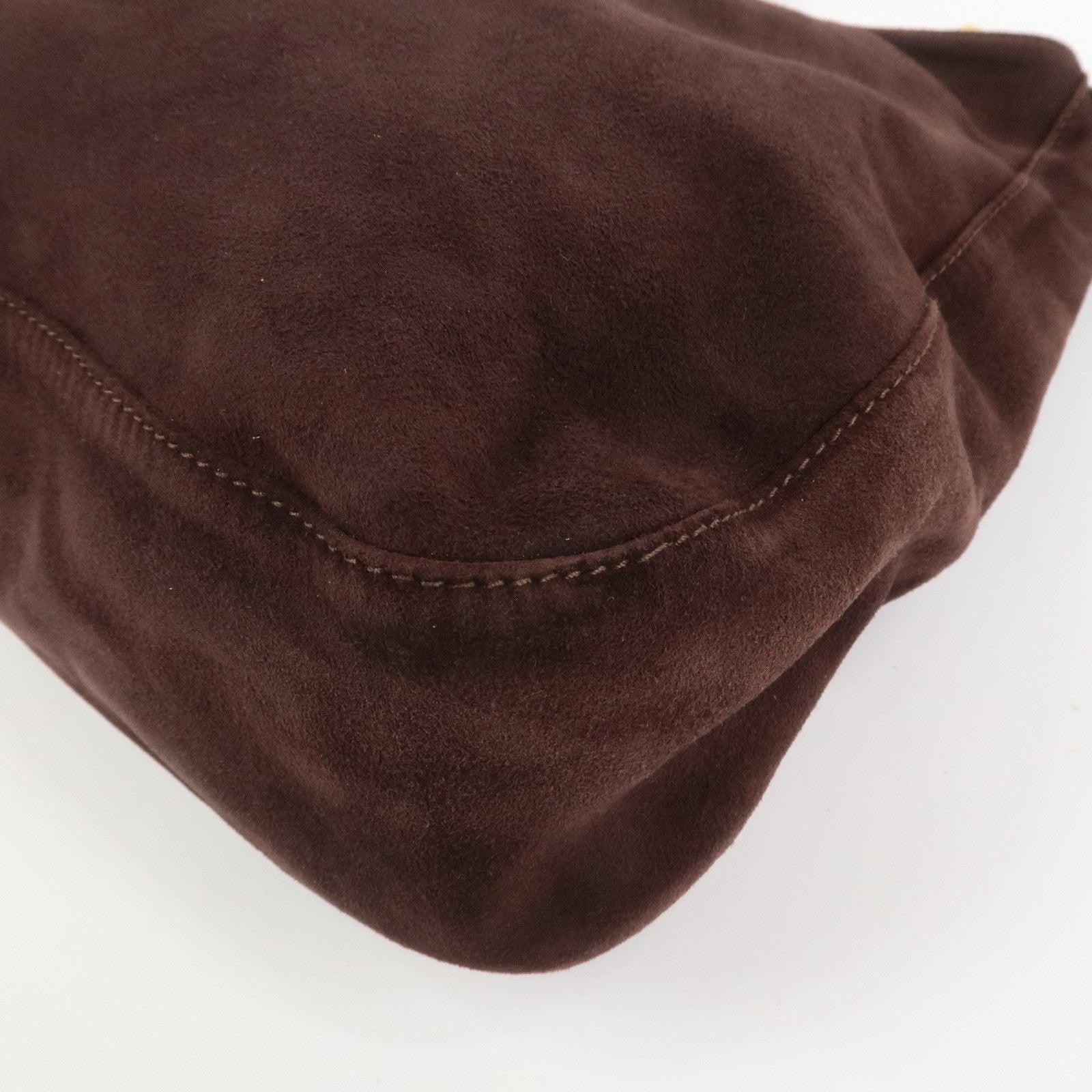 FENDI Suede Leather Shoulder Bag Hand Bag Brown 26327