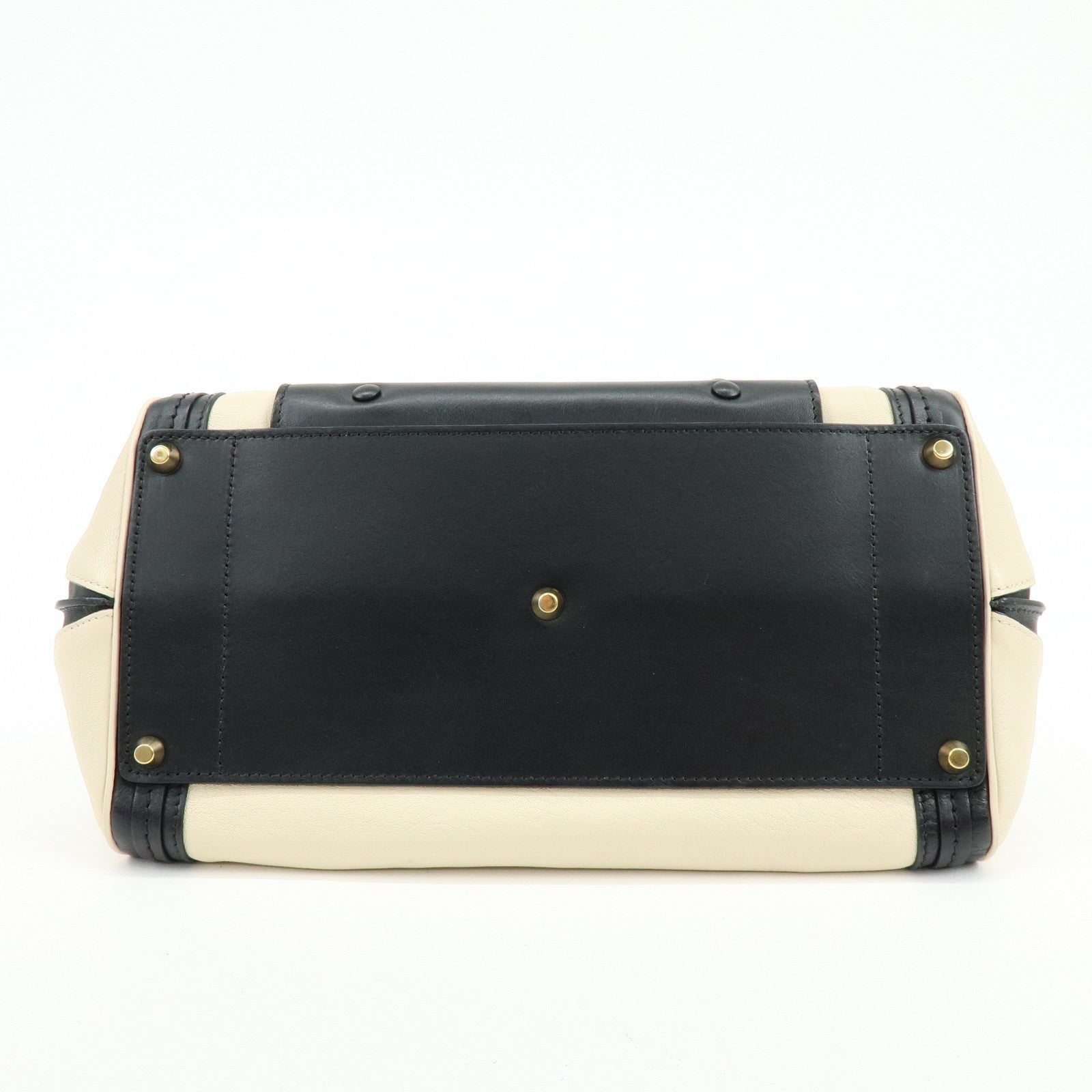 Chloe Leather Alice Mini Bag 2Way Bag Shoulder Hand Bag Black Ivory