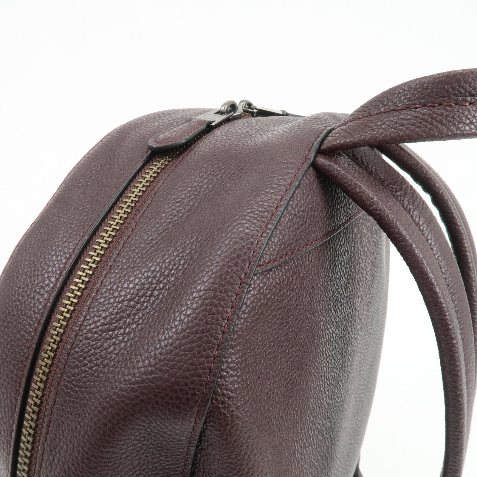 COACH Logo Leather Backpack Rucksack Brown