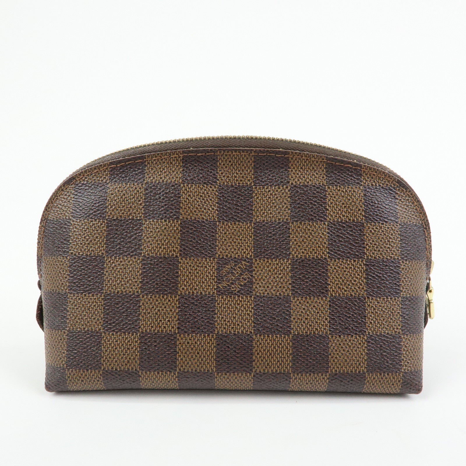 Louis Vuitton Damier Ebene Pochette Cosmetic PM Pouch Brown N47516
