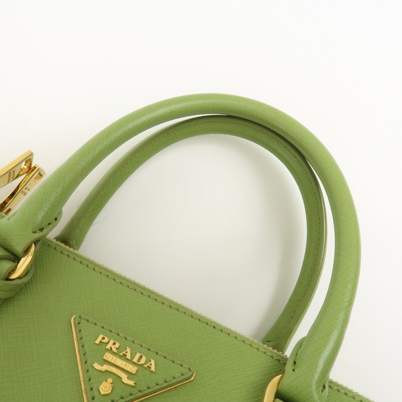 PRADA Galleria 2WAY Bag Hand Bag Shoulder Bag Light Green BN2316