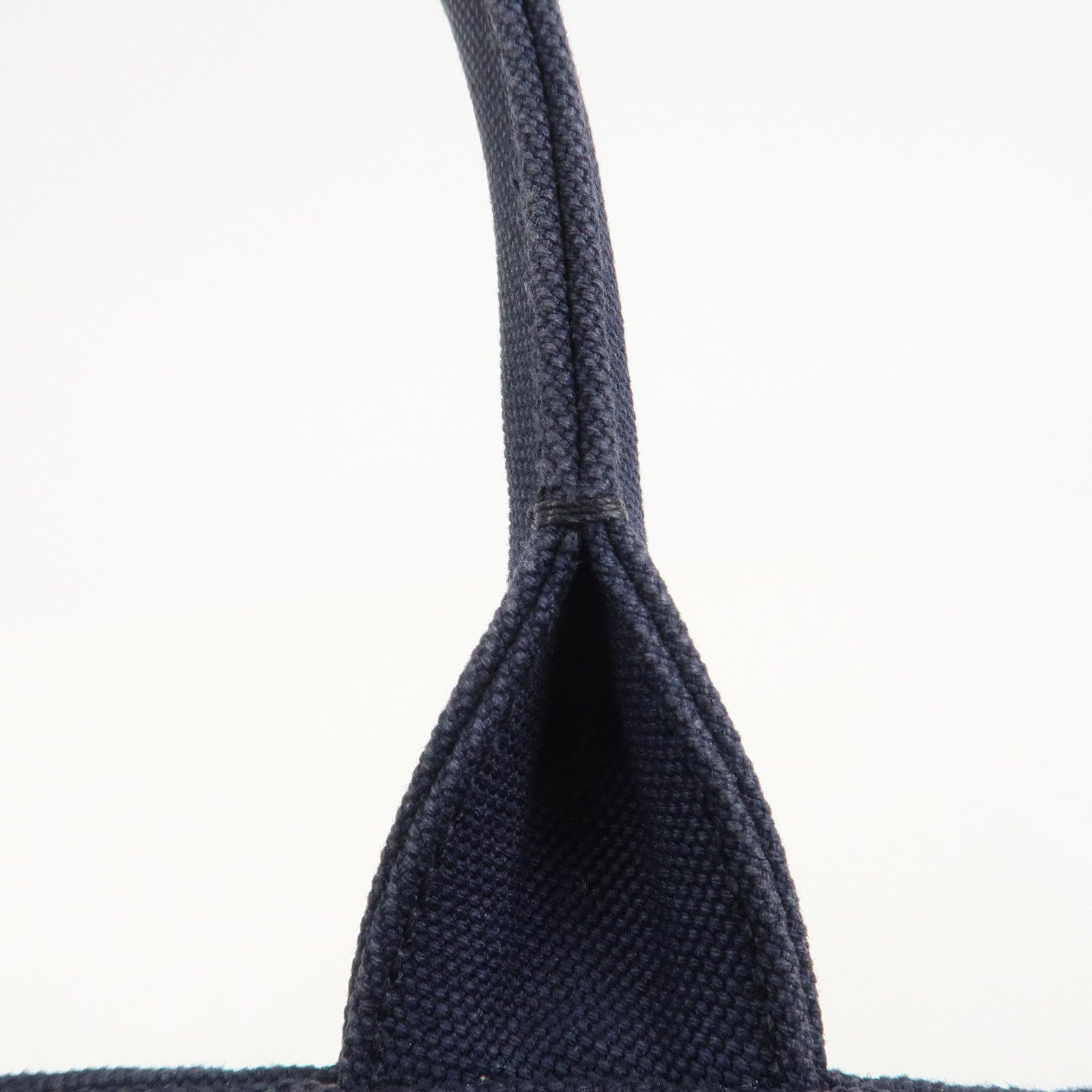 PRADA Logo Canapa Mini Canvas 2Way Bag Hand Bag Navy 1BG439
