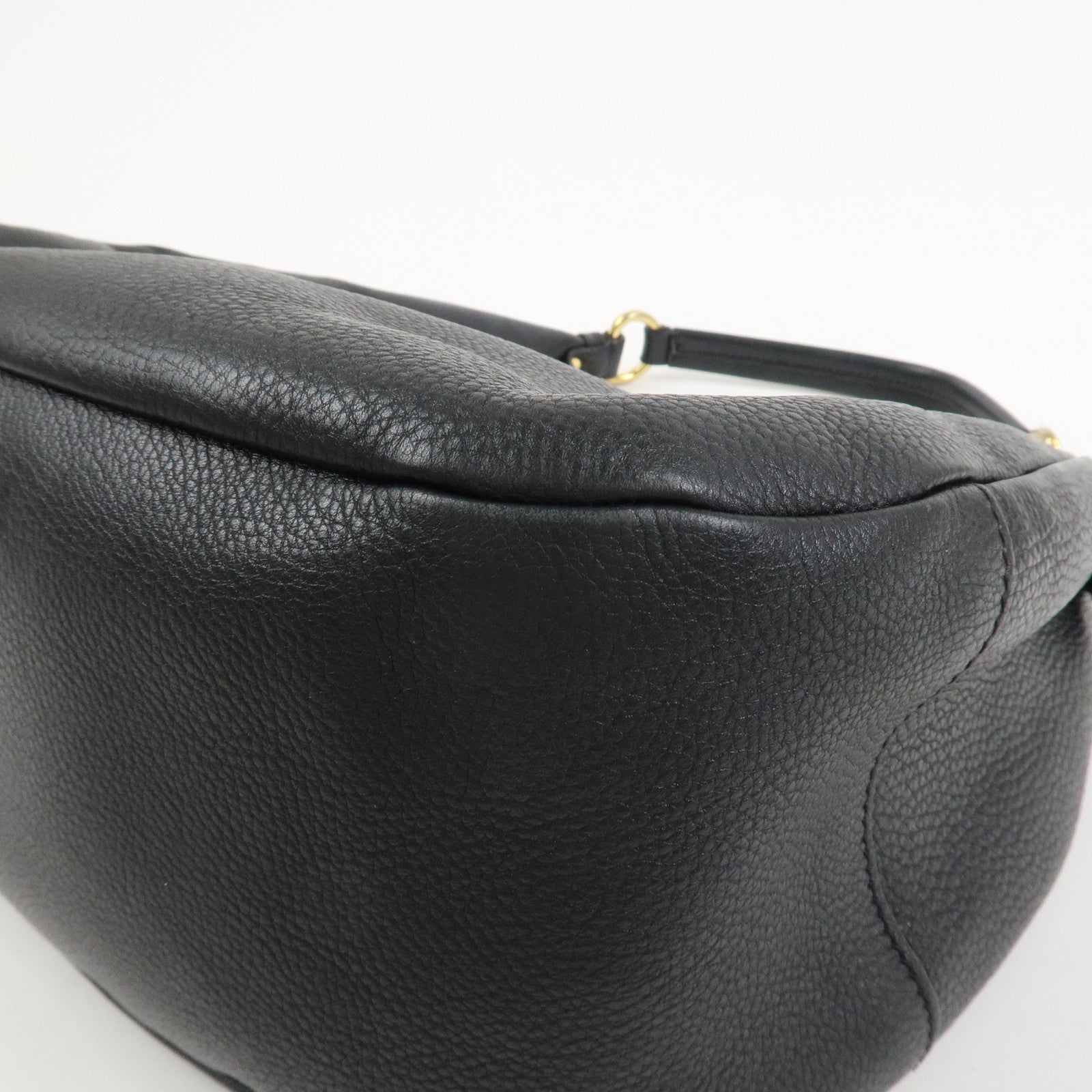 PRADA Leather Shoulder Bag Hand Bag Black BR4311