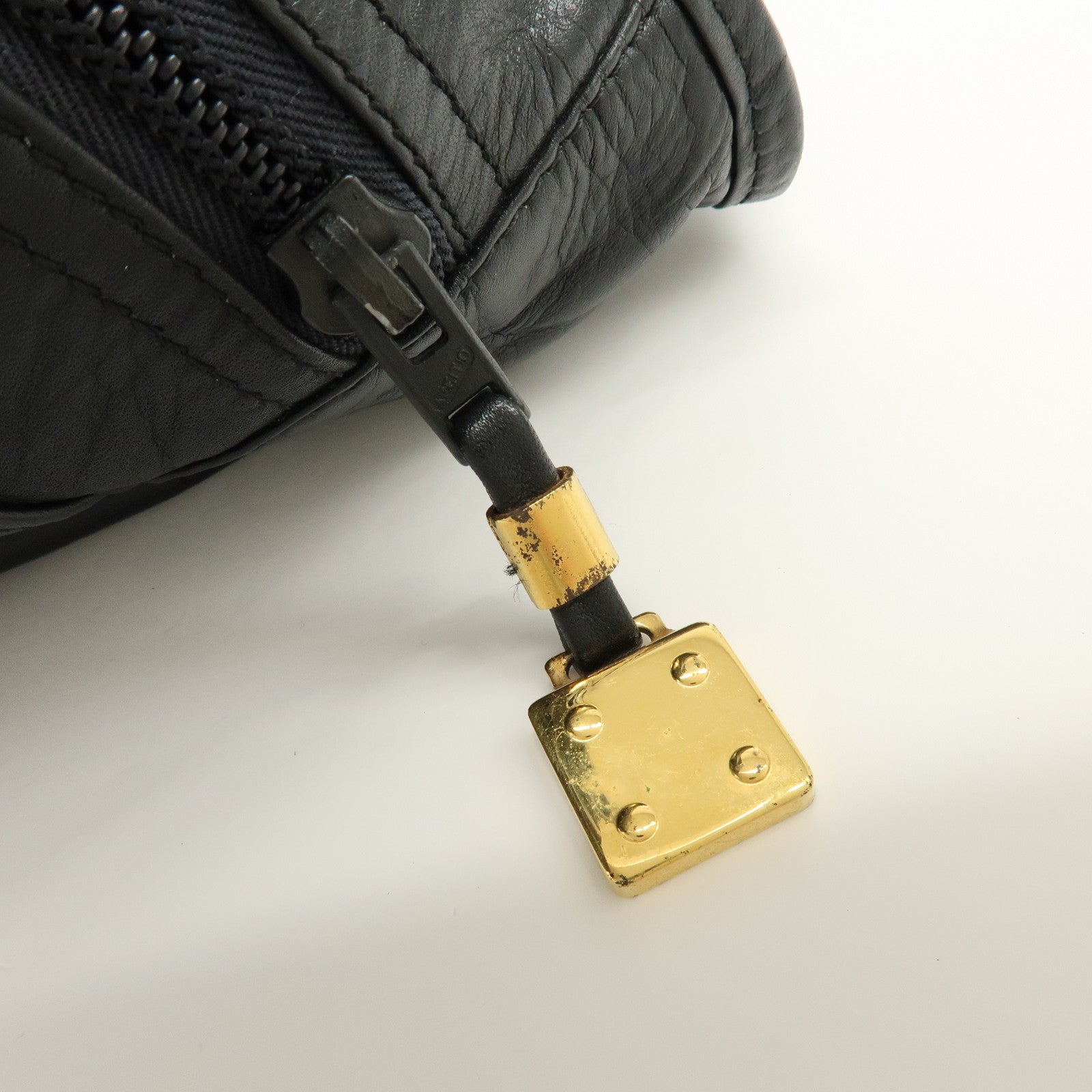 LOEWE Logo Anagram Calf Leather 2Way Hand Shoulder Bag Black