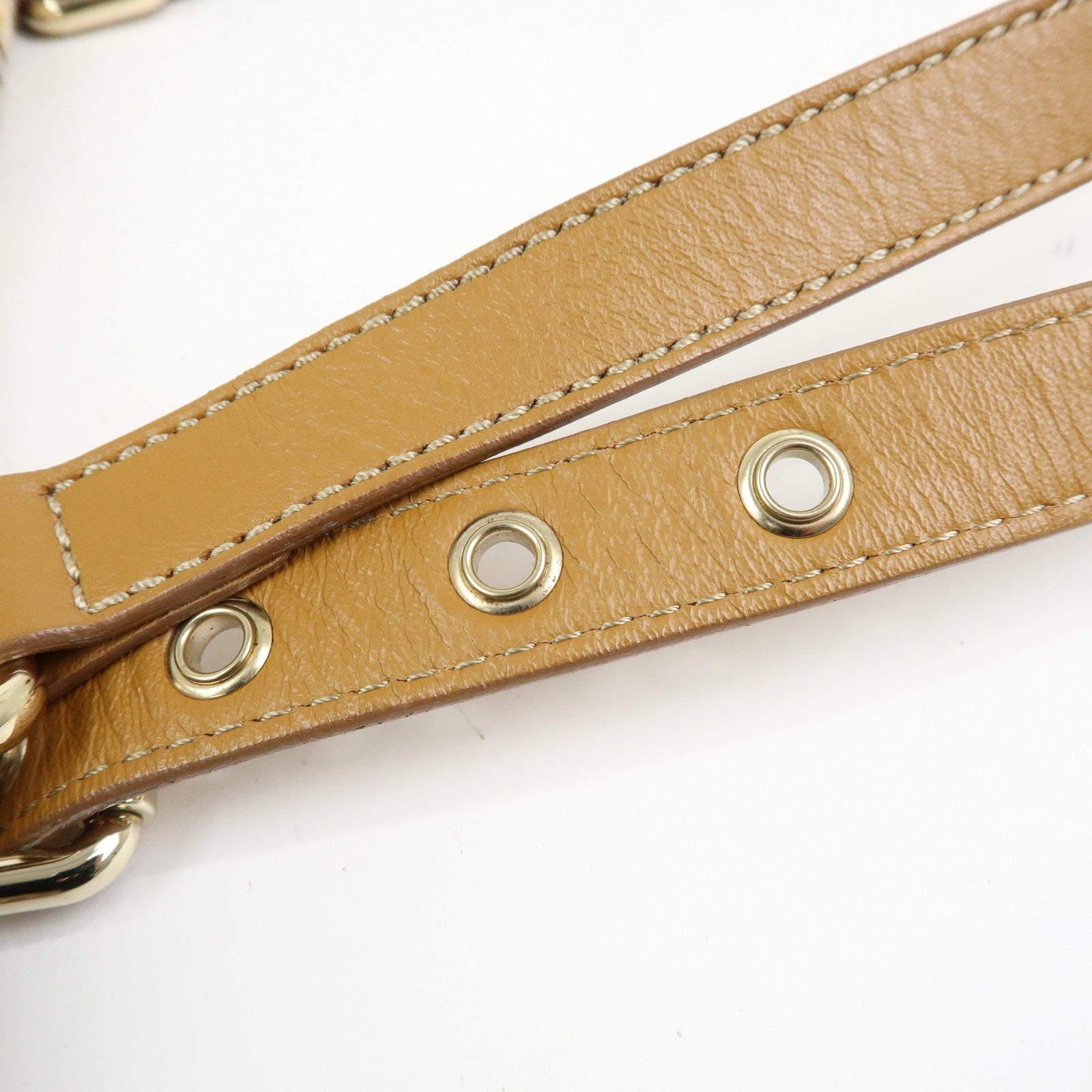 FENDI Zucchino Canvas Leather Flower Print Tote Bag Hand Bag 8BH215