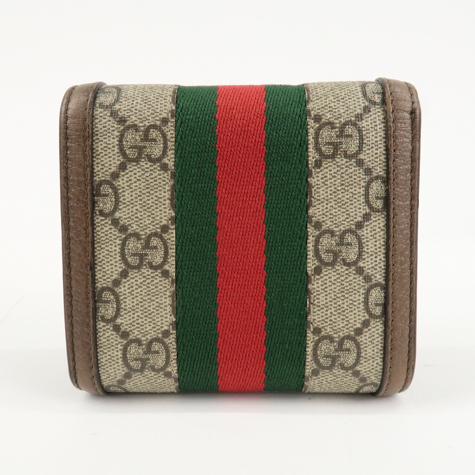 GUCCI Ophidia Sherry GG Supreme Leather Bifold Wallet 598662 Used