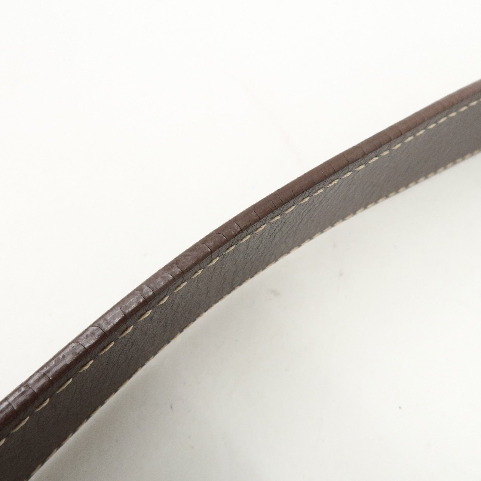 LOEWE Anagram Canvas Leather Shoulder Bag Hand Bag Denim Brown