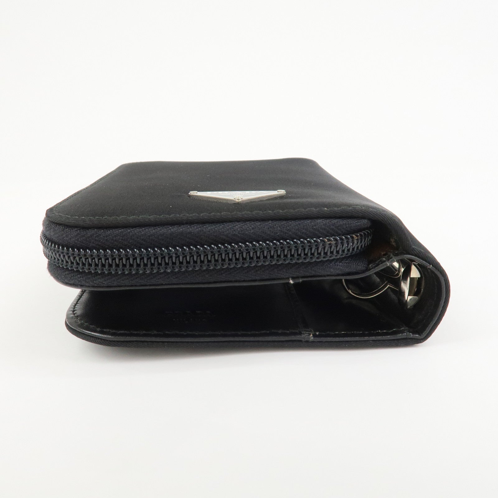 PRADA Triangle Logo Nylon Leather Planner Cover Agenda Cover Black