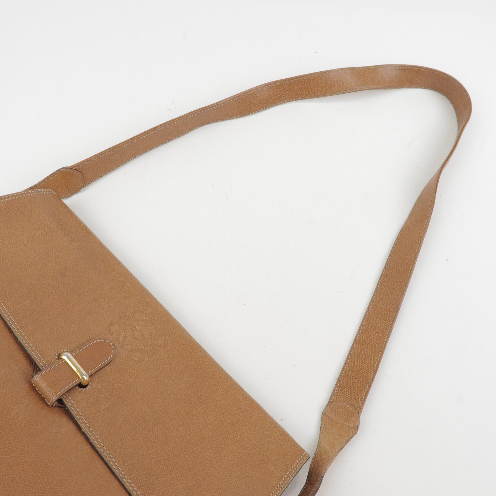 LOEWE Anagram Leather Shoulder Bag Crossbody Bag Brown