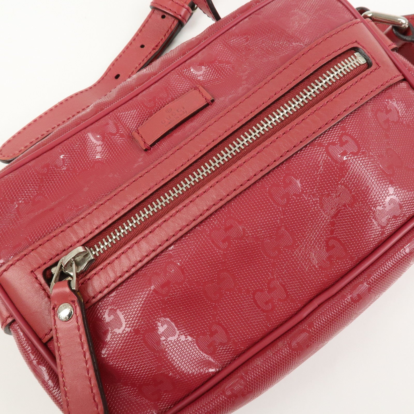 GUCCI GG Imprime GG Supreme Leather Shoulder Bag Pink 201447