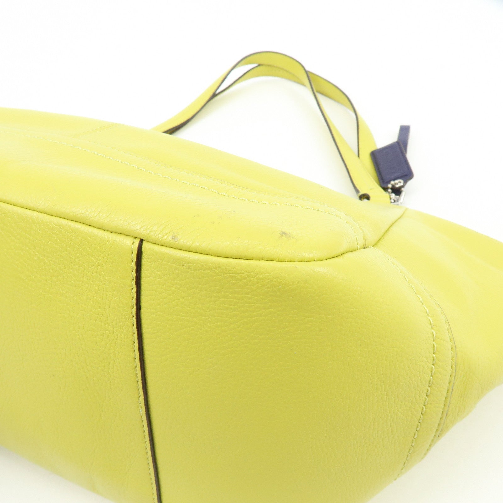 COACH Parker Leather Tote Bag Shoulder Bag Yellow