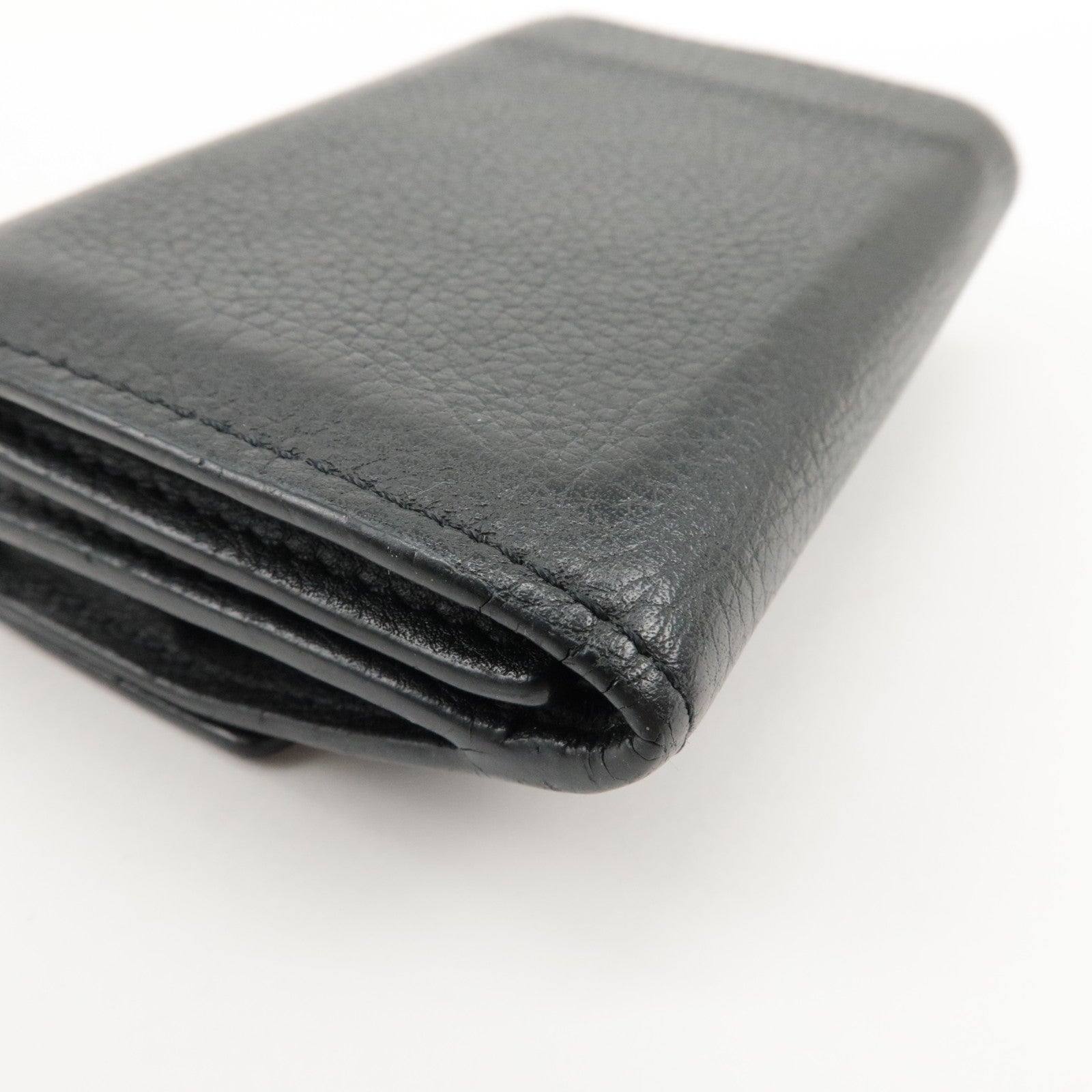 Louis Vuitton Leather Portefeuille Lock Mini Compact Wallet M63921 Used