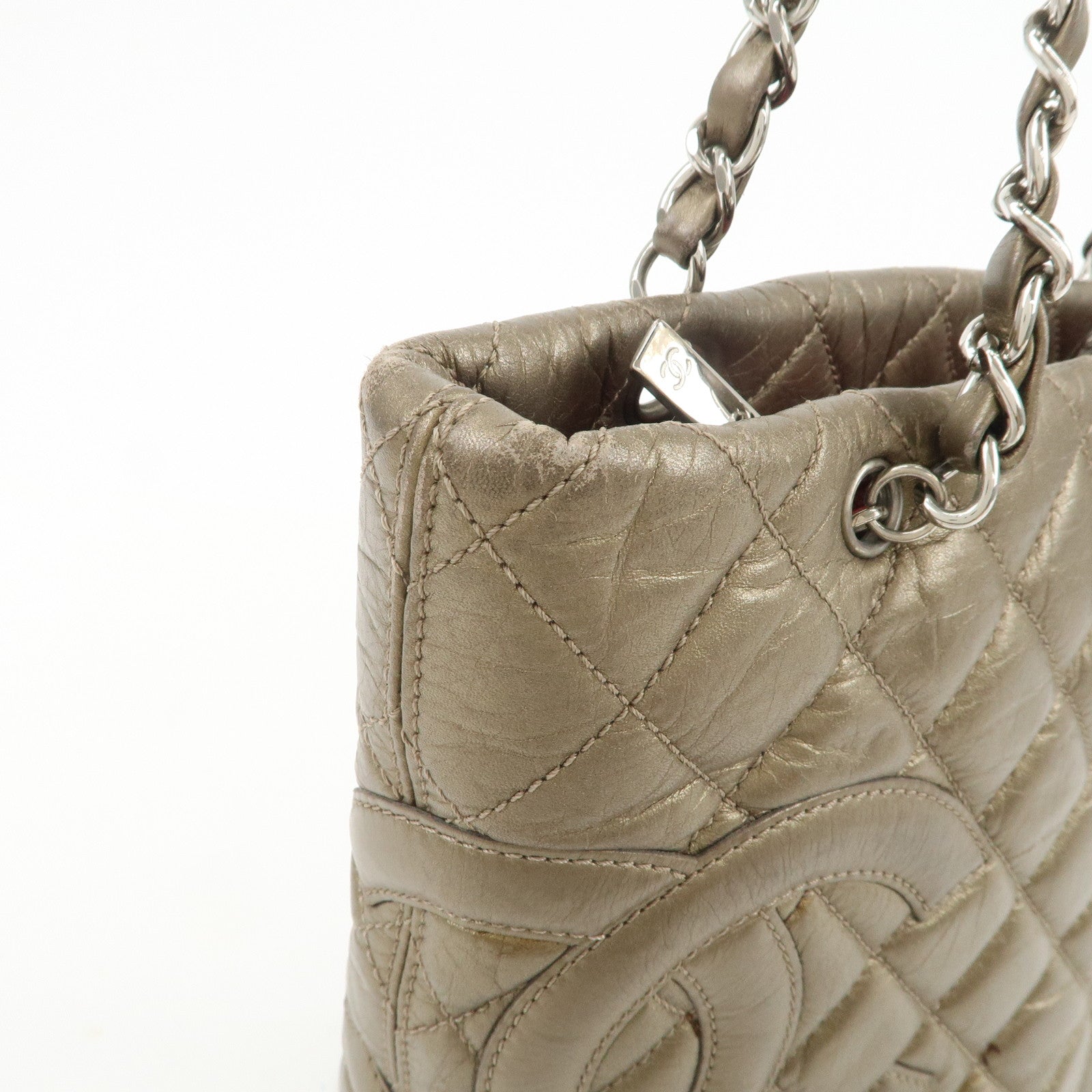 CHANEL Cambon Line Cotton Club Chain Shoulder Bag Tote Bag A34317