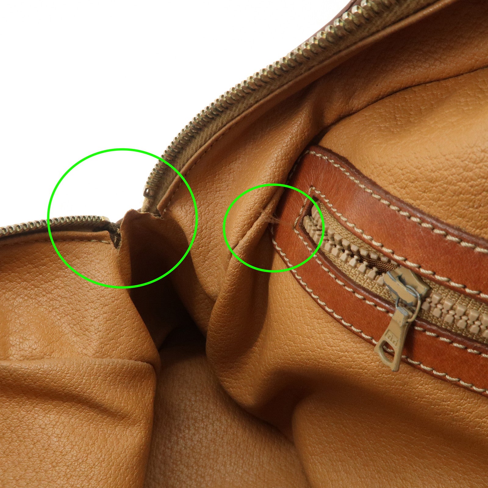 CELINE Macadam PVC Leather Hand Bag Brown Gold HDW