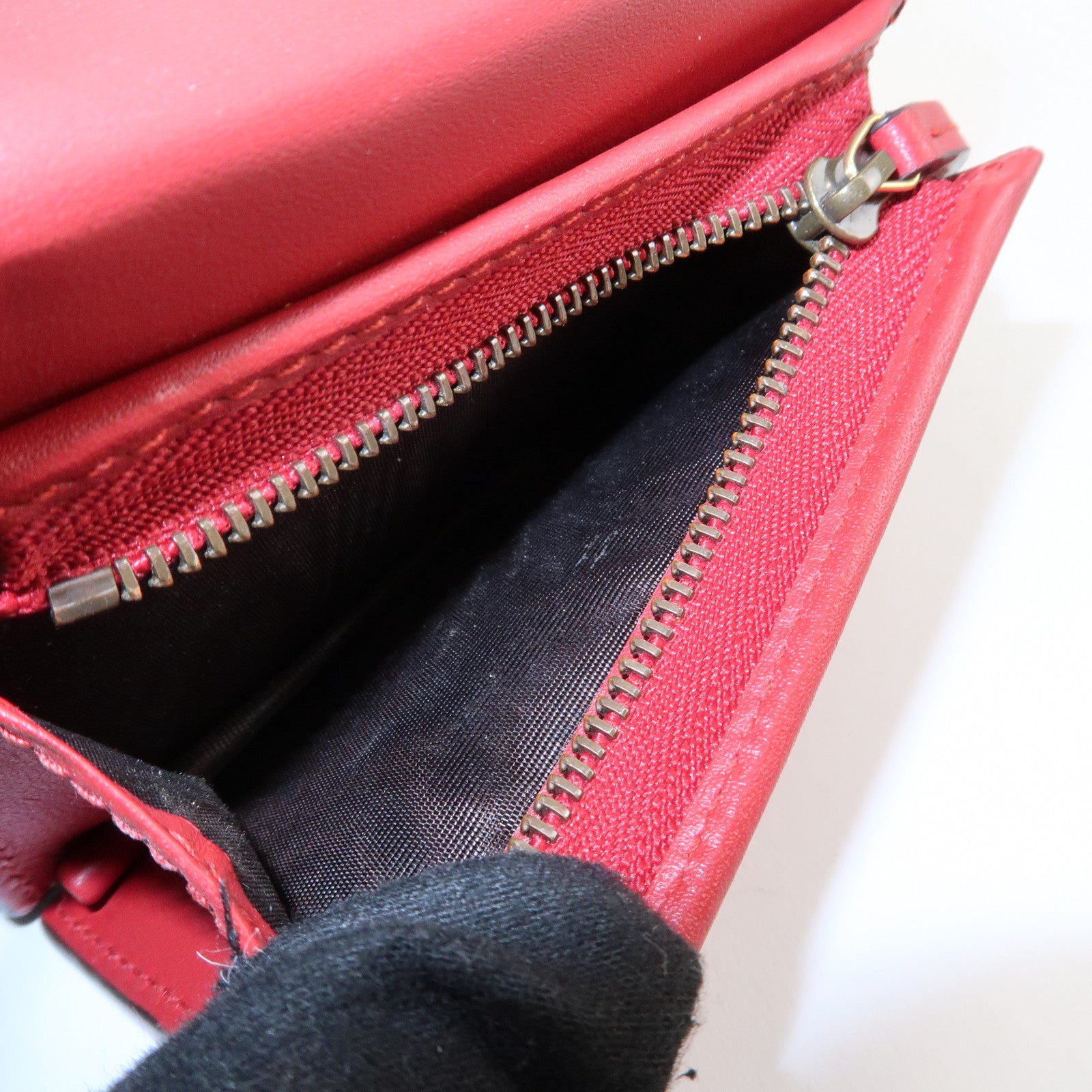 GUCCI Interlocking G GG Supreme Cherry Compact Wallet Beige 476050 Used