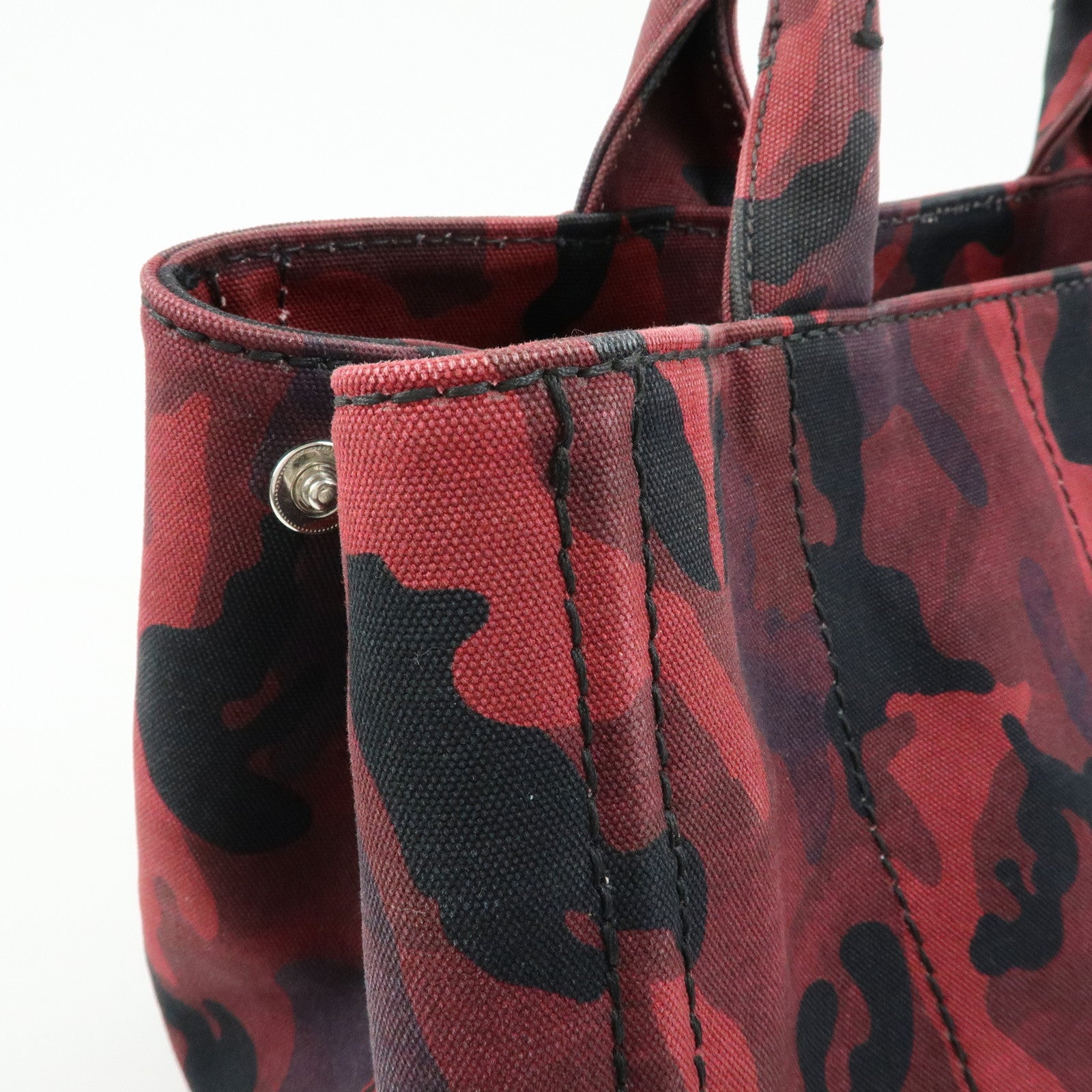 PRADA Triangle Logo Canapa 2Way Tote Hand Bag Camouflage BN2642