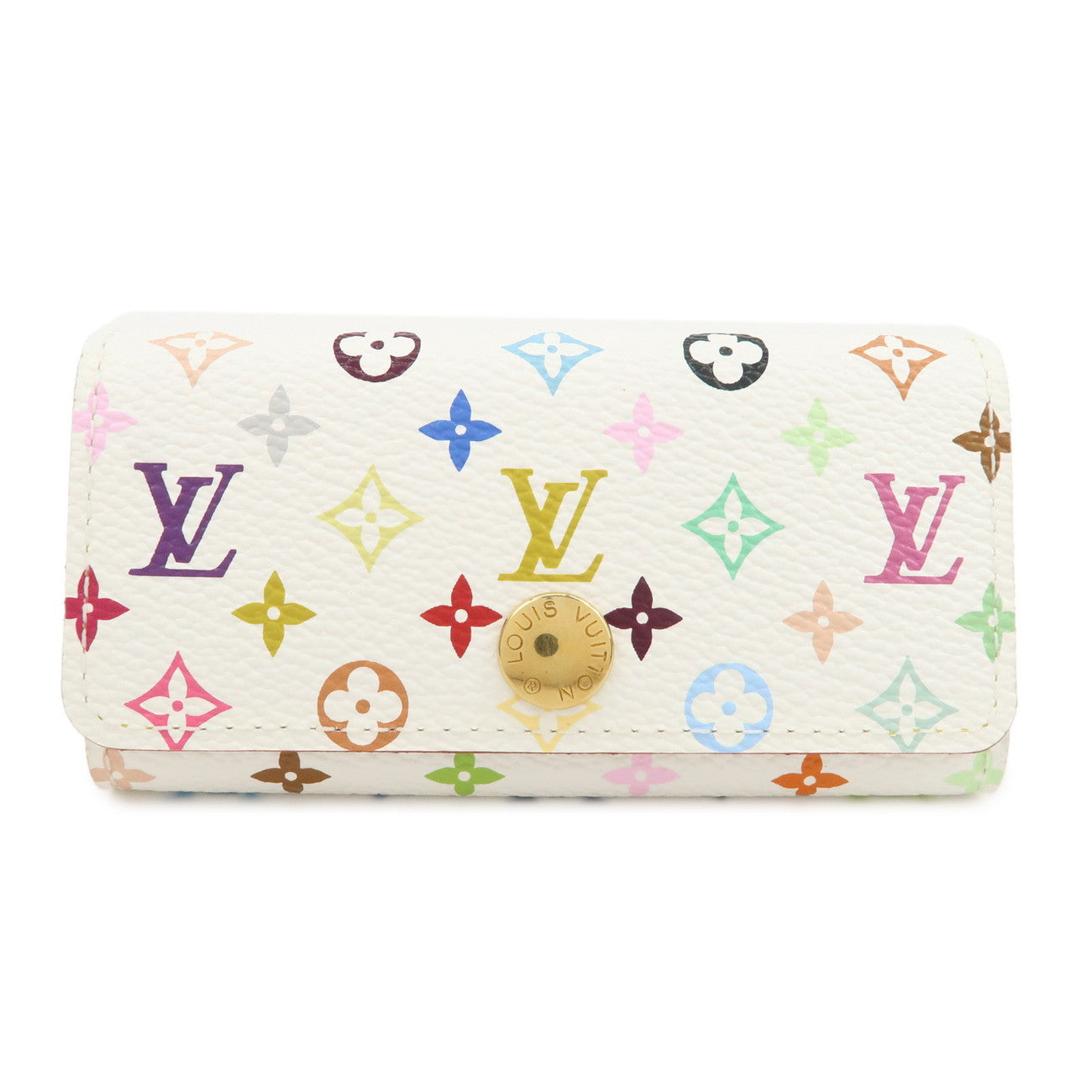 Louis Vuitton Monogram Multicolor Multiclés 4 Key Case Blanc M60043