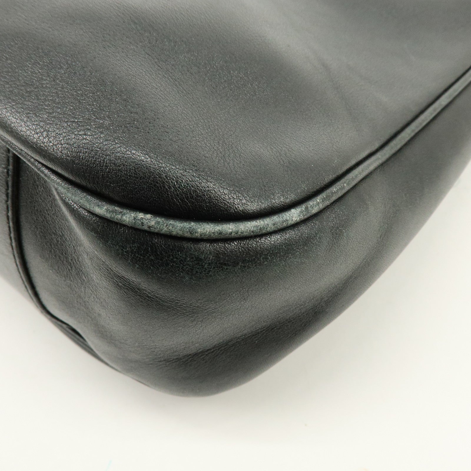 GUCCI Bamboo Leather 2Way Hand Shoulder Bag Black 001・2058・1577・0