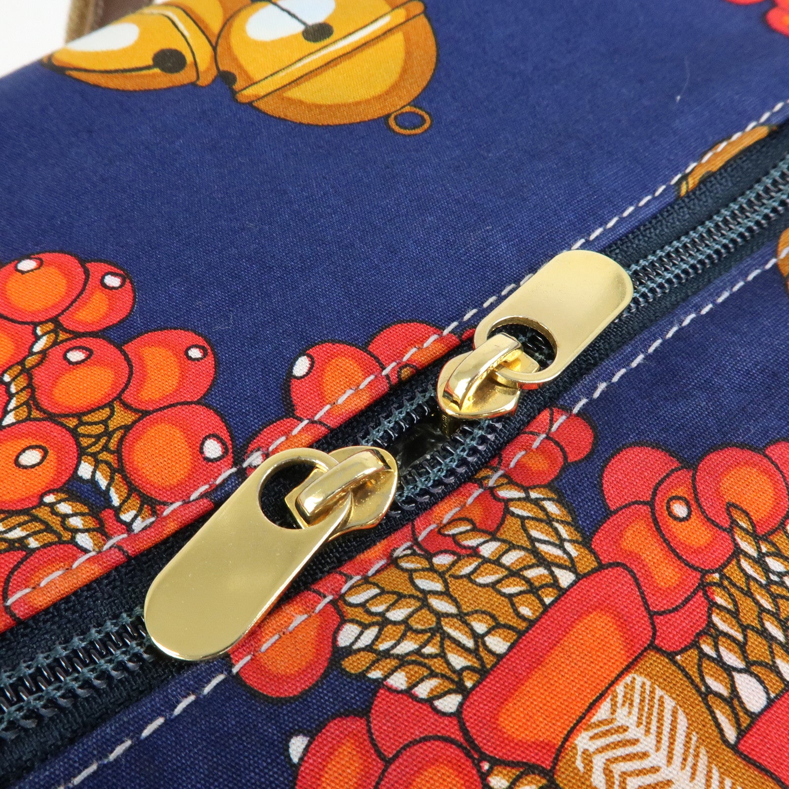 LOEWE Canvas Leather Boston Bag Travel Bag Navy Red Brown
