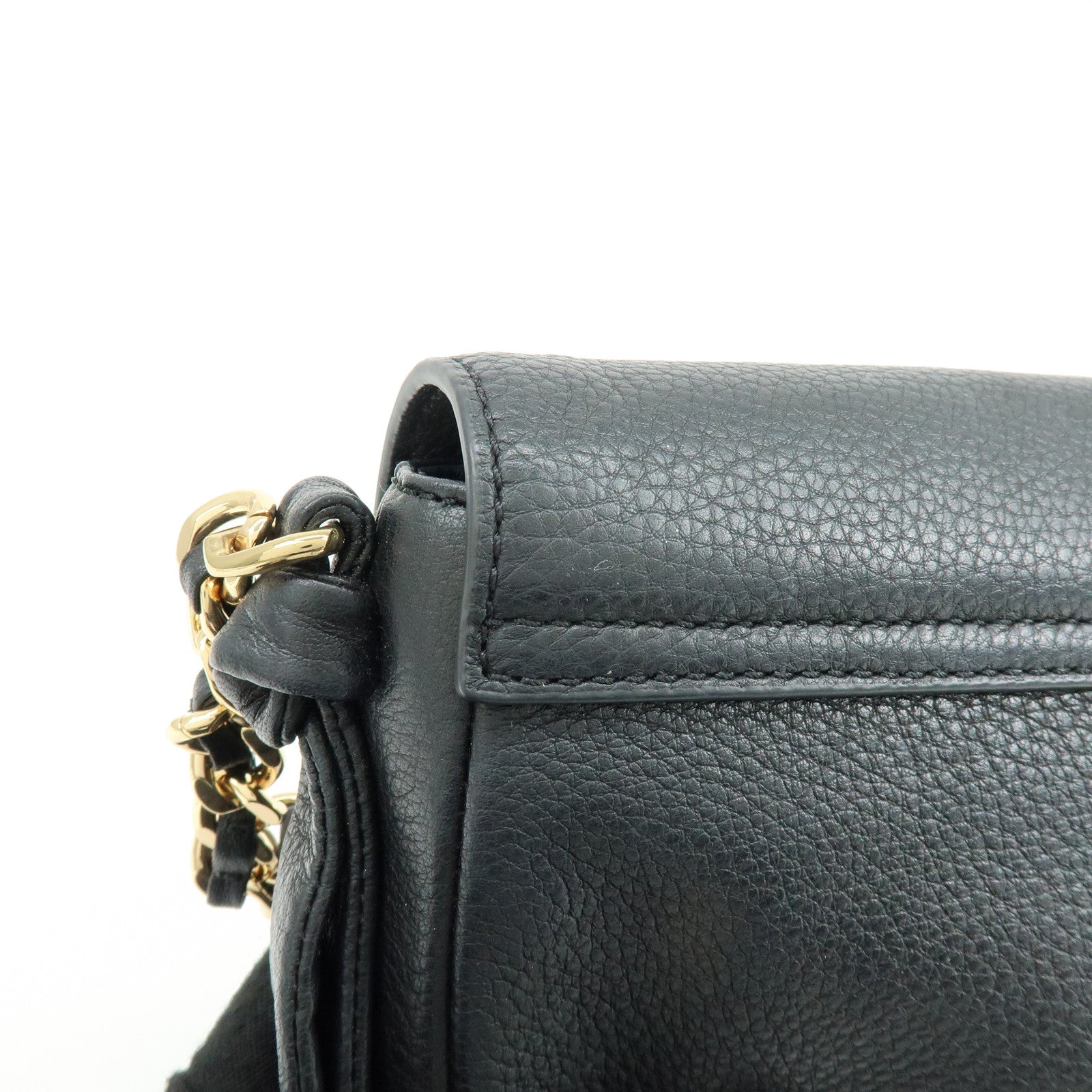 TORY BURCH Logo Leather Shoulder Bag Crossbody Bag Black