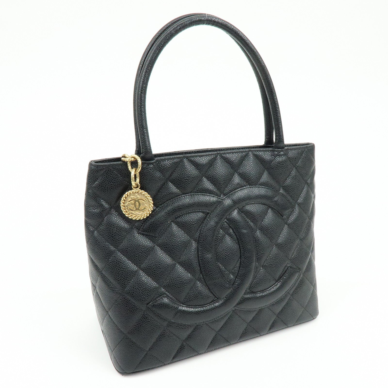 CHANEL Matelasse COCO Mark Medallion Tote Bag Hand Bag A01804