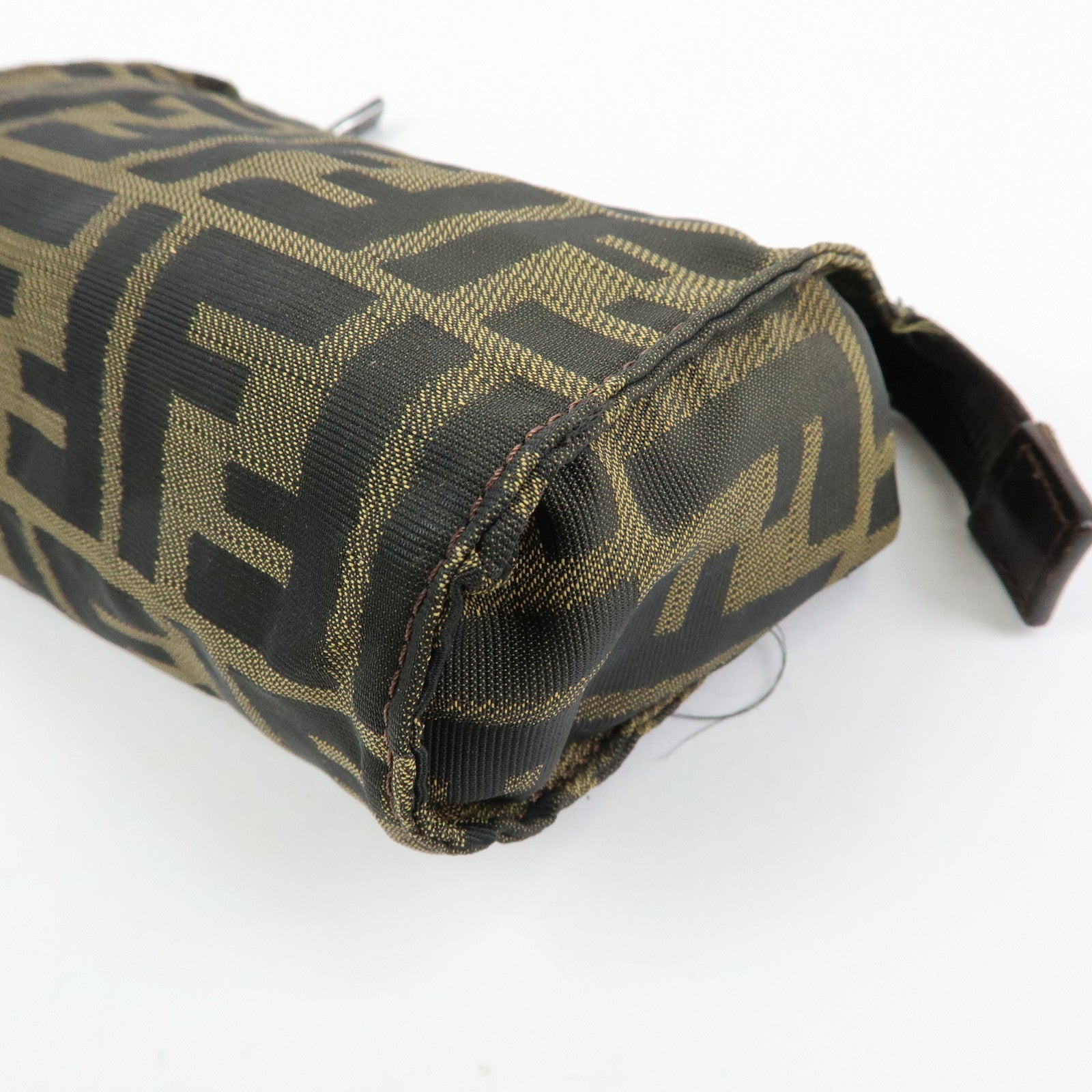 FENDI Zucca Set of 2 Canvas Leather Pouch Brown 7N0023 7N0006
