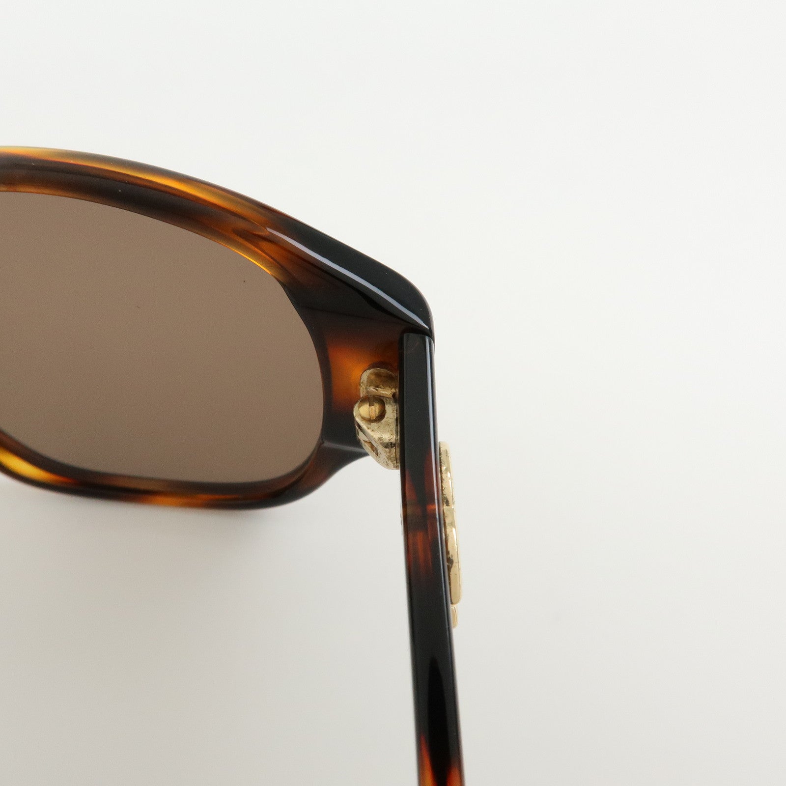 CHANEL COCO Mark Plastic Sunglasses Brown 01452 91235