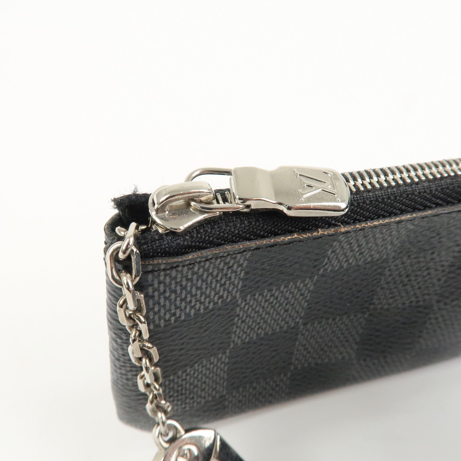 Louis Vuitton Damier Graphite Pochette Cles Coin Case Black N60155 Used