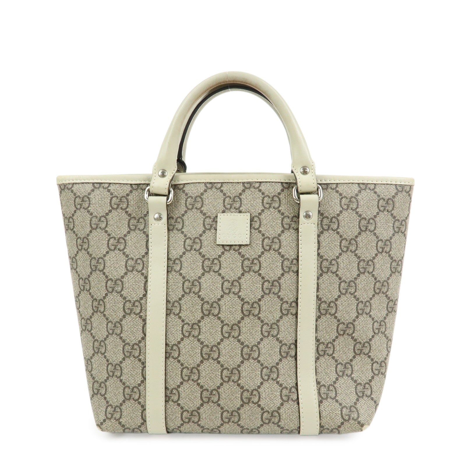 GUCCI GG Supreme Leather Tote Bag Hand Bag Beige 297557