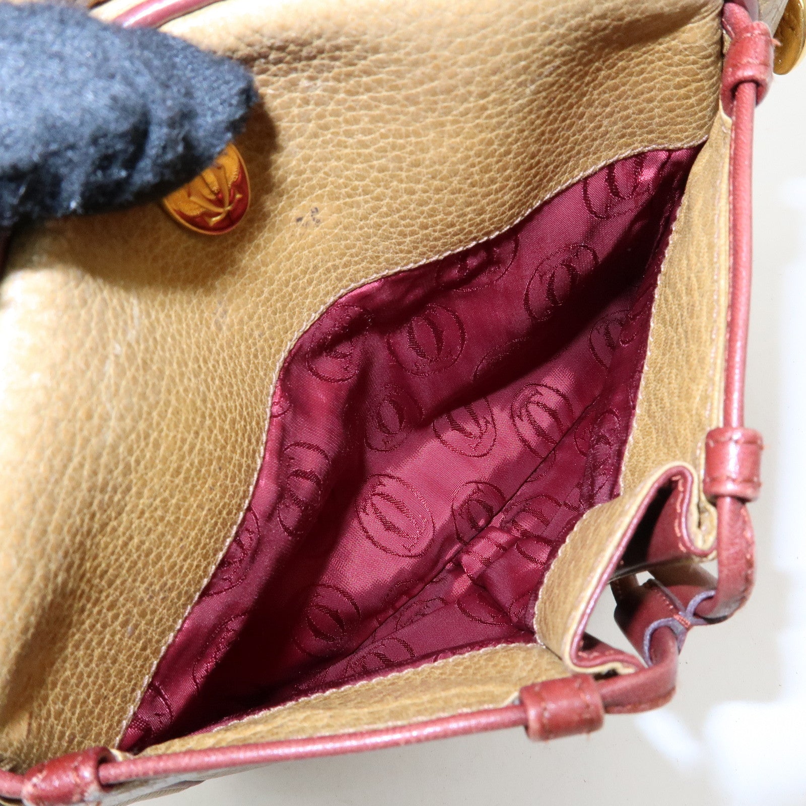 Cartier Must de Cartier Leather Shoulder Bag Crossbody Bag Beige