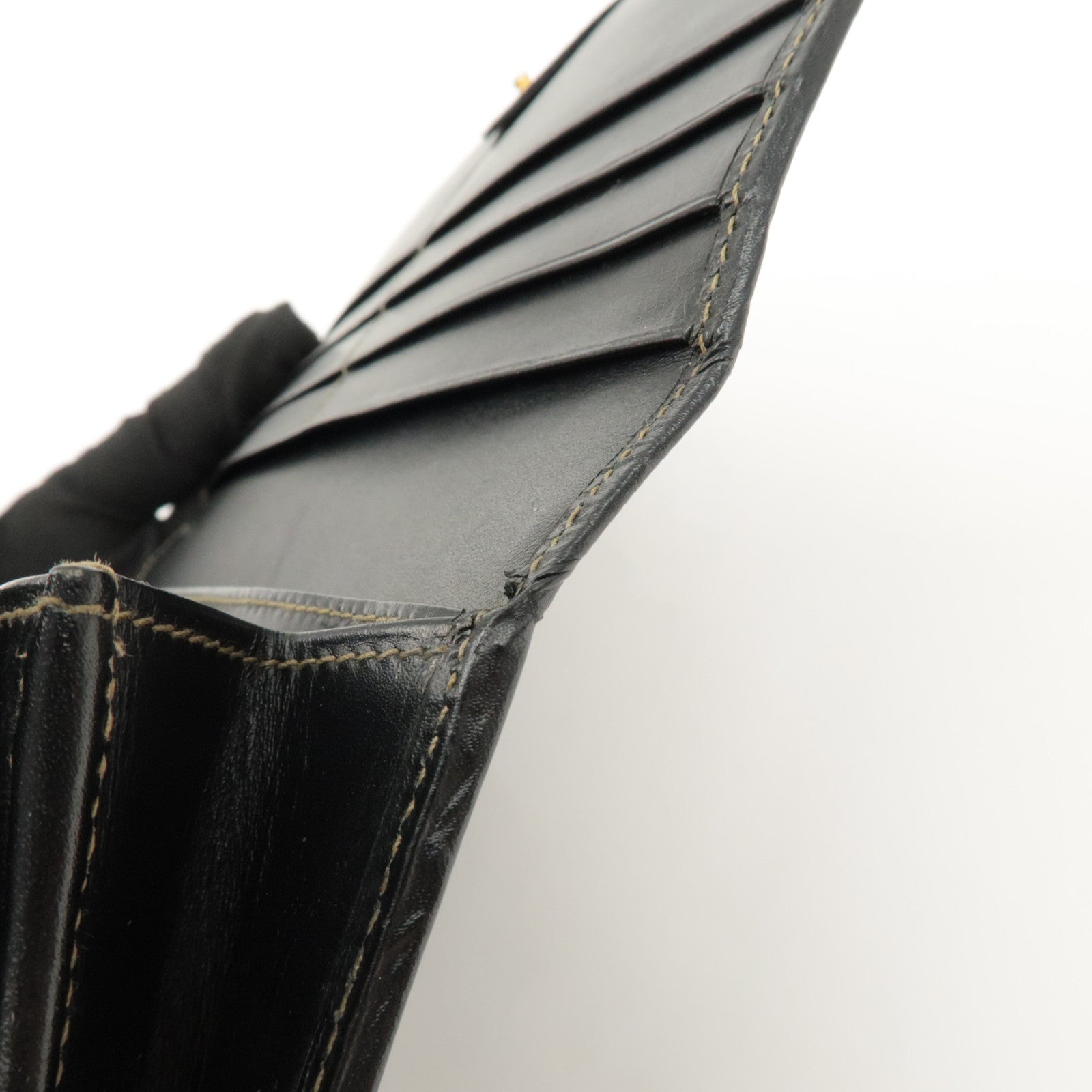 FENDI Pequin PVC Canvas Long Wallet Black Brown T20615 Used