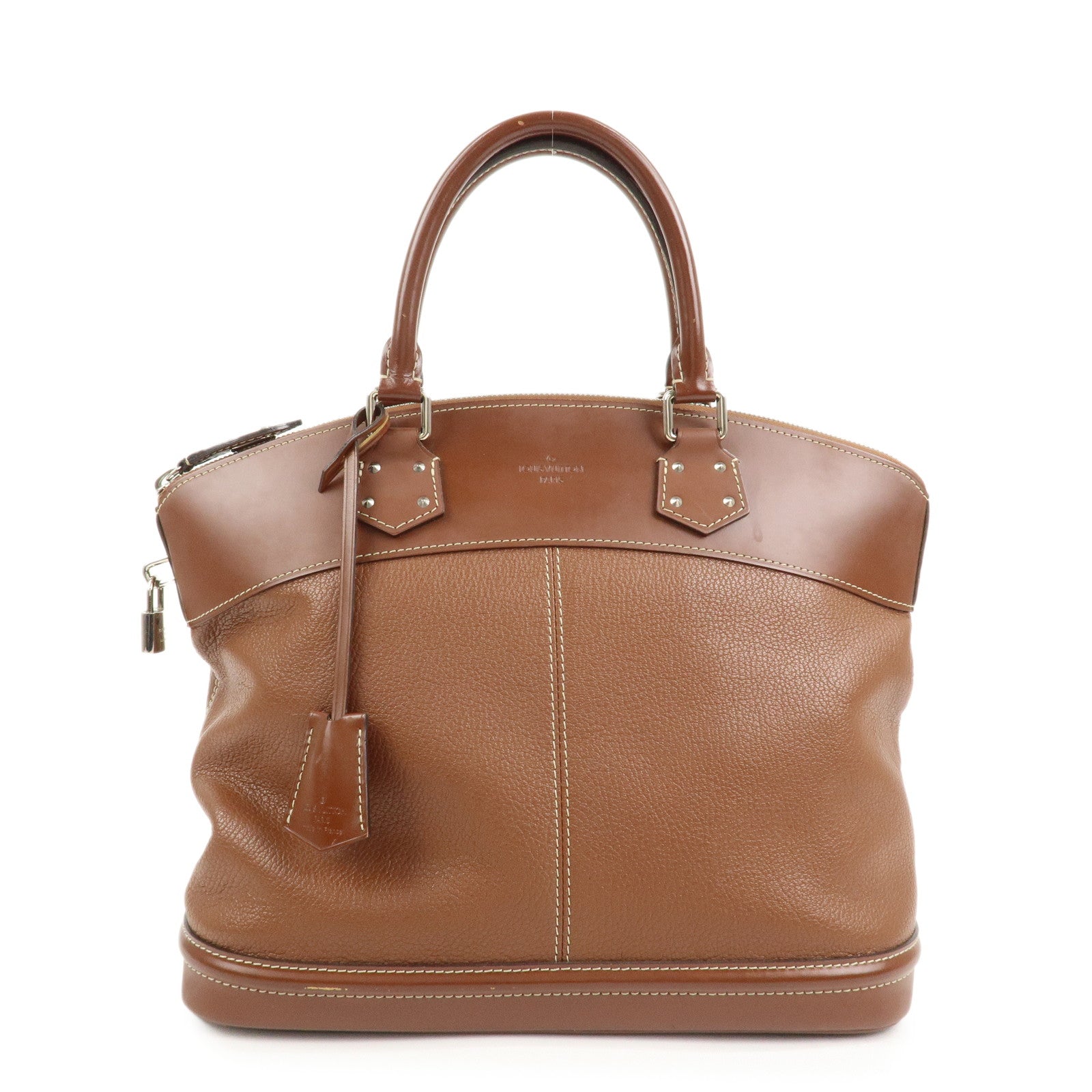 Louis Vuitton Suhari Leather Lock it MM Hand Bag Sienne M91889