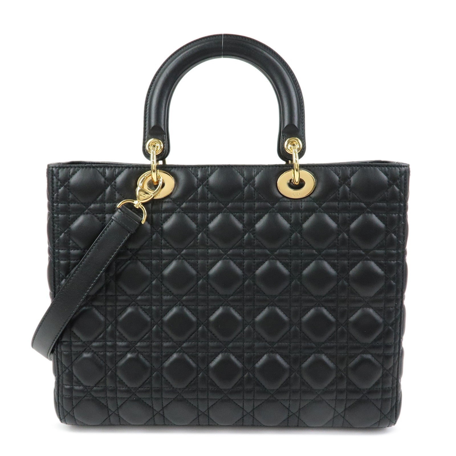 Christian Dior Lady Dior Cannage Leather 2Way Hand Shoulder Bag