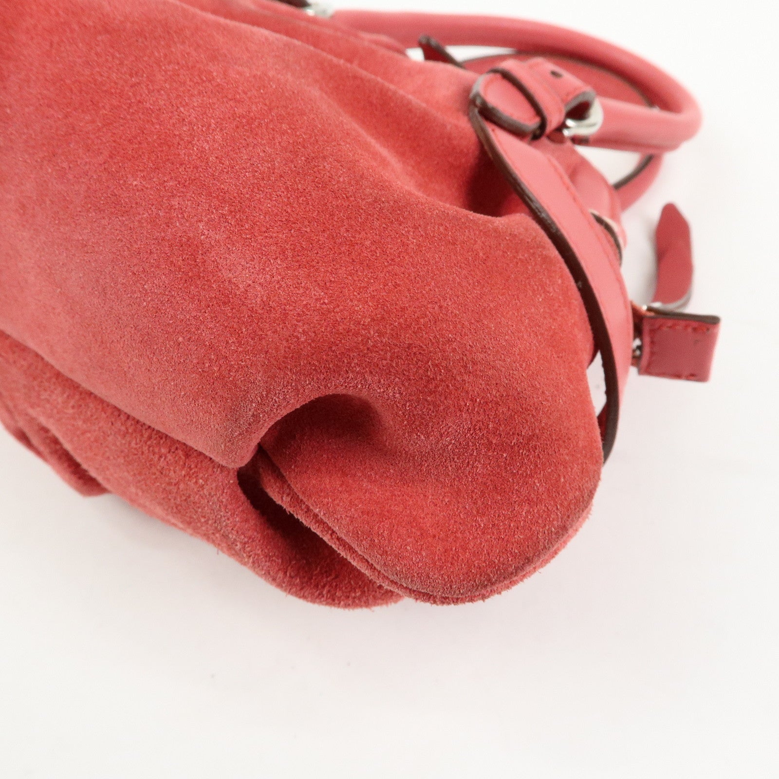 Ferragamo Gancini Suede Leather Small Hand Bag Pink