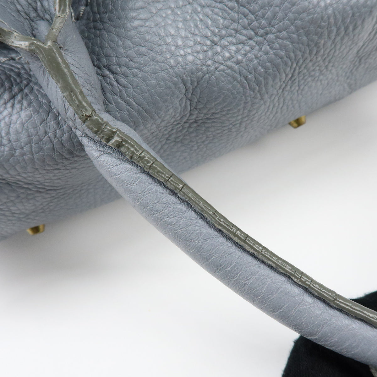 Chloe Paddington Leather Hand Bag Shoulder Bag Boston Bag Gray