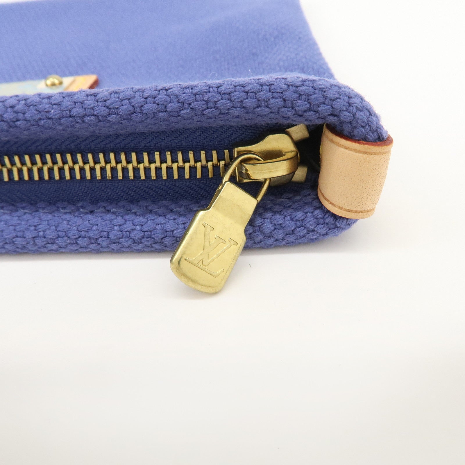 Louis Vuitton Antigua Canvas Nume Leather Pochette Plate PM M40067